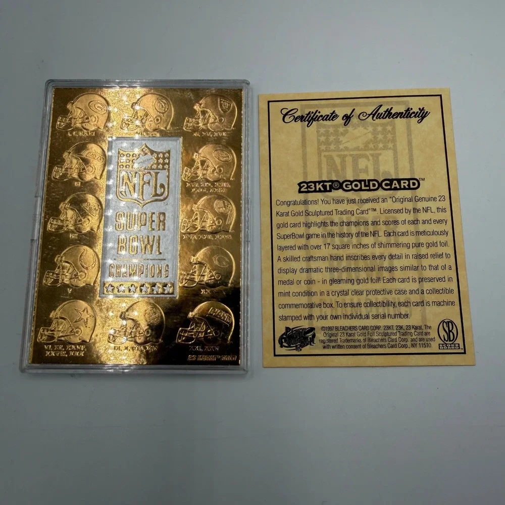 1997 NFL Super Bowl Champions 23KT Gold Card Avon Exclusive Serial Numbered COA